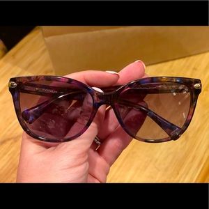 Coach Purple Confetti Tortoise Shell Sunglasses